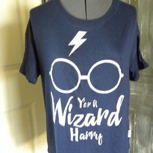 Blue Short Sleeve Sleep Shirt Y'er A Wizard